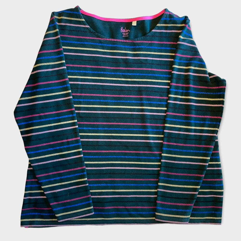 Boden striped with gold thread sweater sz US 18  euc